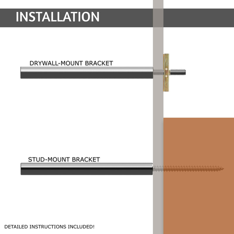 [Australia - AusPower] - Floating Shelf Hidden Bracket 5" (4 PCS) - Hidden Supports for Wooden Floating Shelves - Drywall Mount or Stud Mount with Included Drill Guide and Steel Hardware 