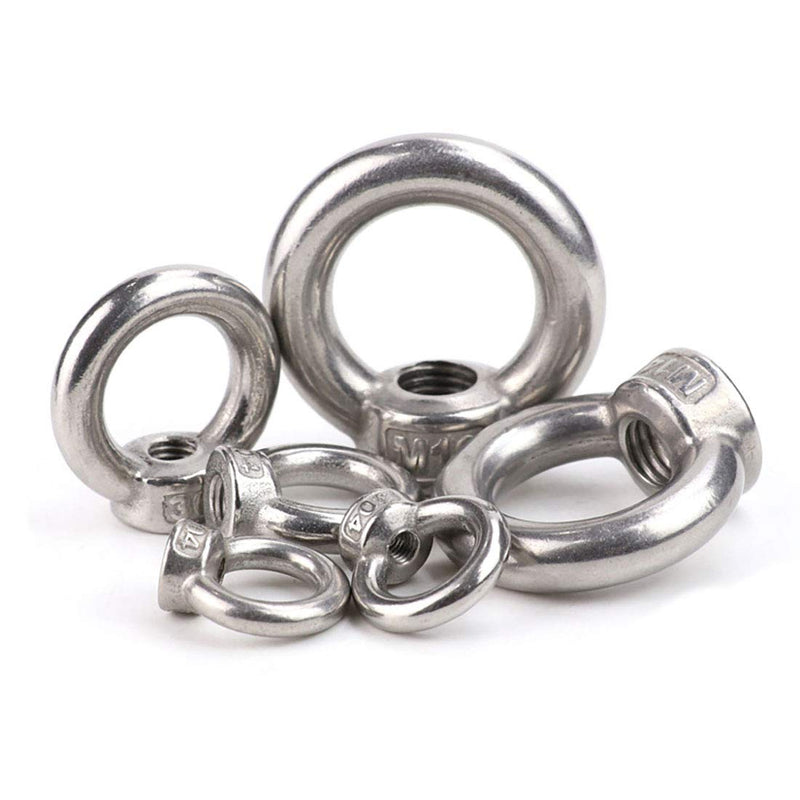 [Australia - AusPower] - M5 Thread Count 0.8mm Ring Shape Lifting Eye Nut 304 Stainless Steel Threaded Nut Fastener 5 Pack Ring Shape Threaded Nuts M5 