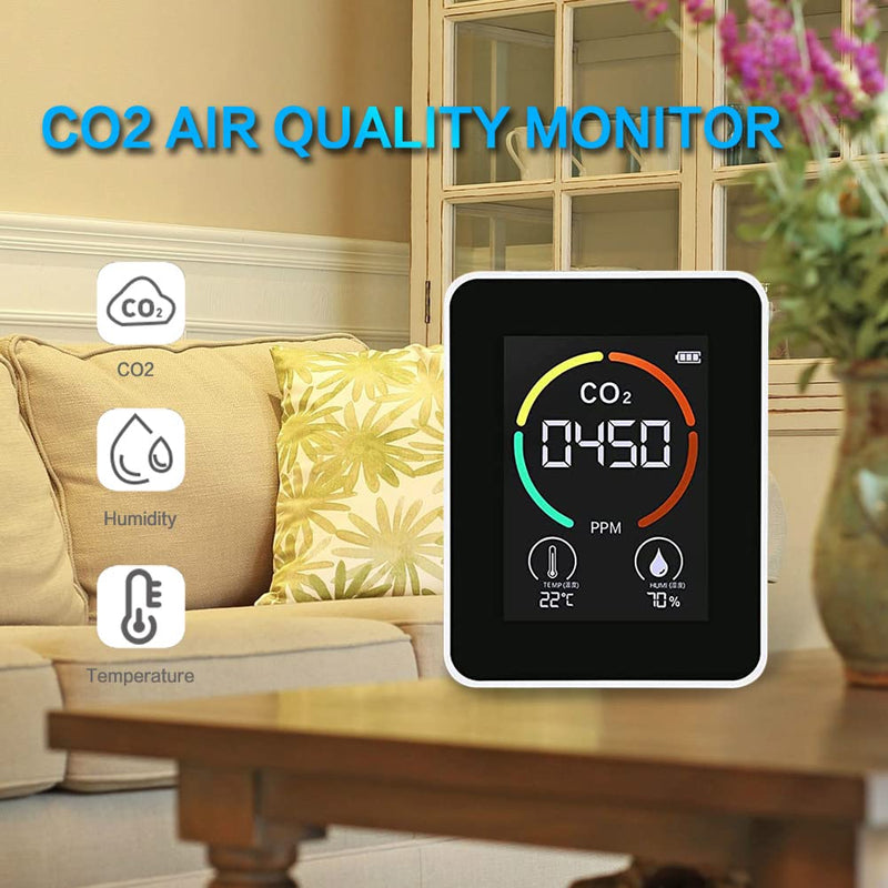 [Australia - AusPower] - Air Quality Monitor Meter, Indoor CO2 Alarm Detector , Real-Time Readings 3 in 1 or 5 in 1 Air Air Quality Tester（Random Delivery  for Wine Cellars, Homes, Office,Car,Grow Tents 