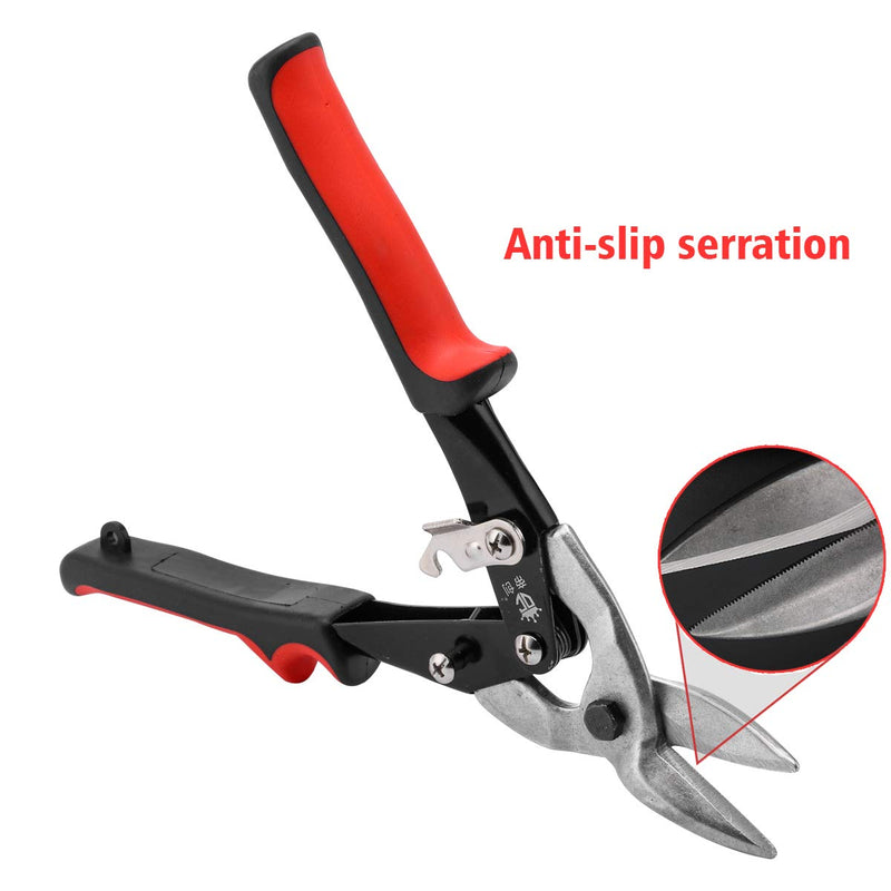 [Australia - AusPower] - Aviation Snip - Left Tin Snips Cutting Metal Shears with forged tooth-ripple Blade & Power Comforter Grips Hand Tools 