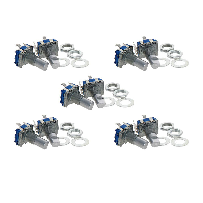 [Australia - AusPower] - Fielect 360 Degree Rotary Encoder Code Switch Digital Potentiometer EC11 5 Pins 15mm Shaft Height 10Pcs 