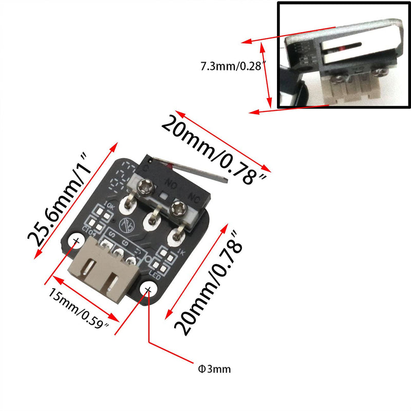 [Australia - AusPower] - WELWIK 2PCS X/Y/Z Axis End Stop Limit Switch, 3D Printer End Stop Switch 3Pin N/O N/C Control Limit Switch for Ender-3, Ender-3 Pro, CR-10, 10S, S4, S5 