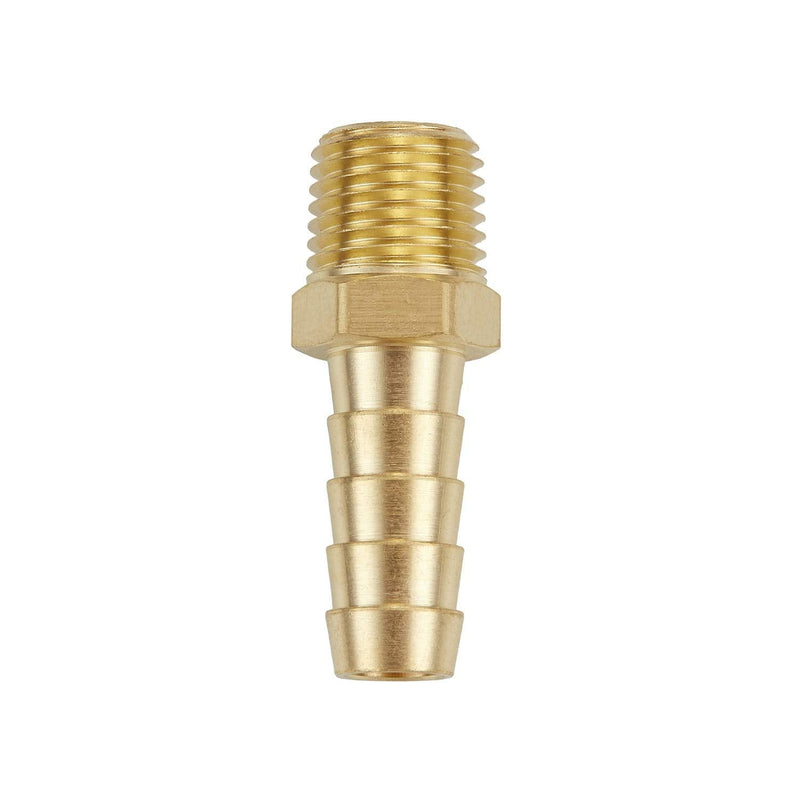 [Australia - AusPower] - Litorange 5 PCS Solid Brass Pipe Fitting and Air Hose End Fitings 3/8" Barb x 3/8" NPT Male Thread Pipe Adapter 