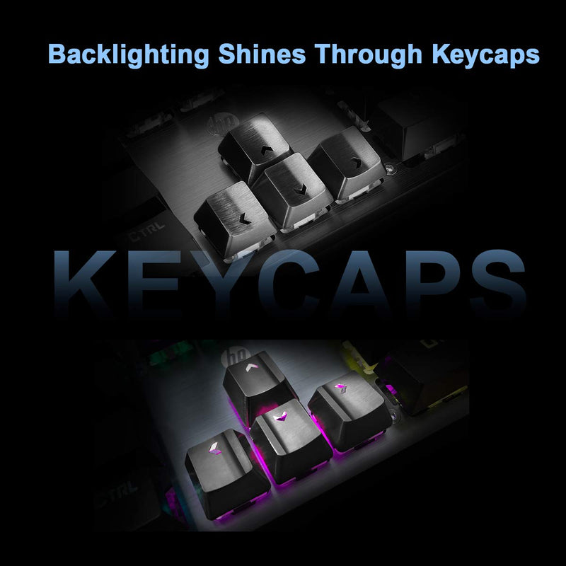 [Australia - AusPower] - Fitlink Stainless Steel Metal Keycaps with Key Puller for Mechanical Keyboard Cherry Mx Switch(Direction Keys,Black) Black 