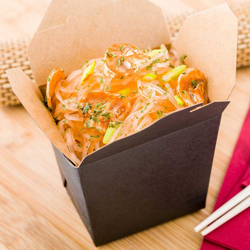 [Australia - AusPower] - Bio Tek 16 Ounce Chinese Take Out Boxes, 25 Leak And Greaseproof Food To Go Boxes - Tab-Lock, Stackable, Black Paper Take Home Boxes, Disposable, For Restaurants, Catering, And Parties 