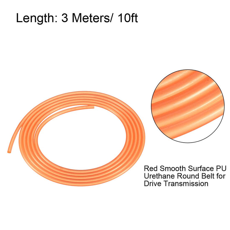 [Australia - AusPower] - uxcell 10ft 3mm PU Transmission Round Belt High-Performance Urethane Belting for Conveyor Bonding Machine Dryer 
