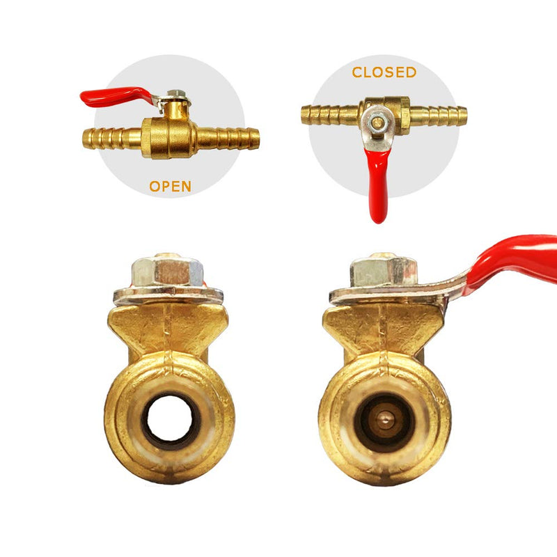 [Australia - AusPower] - Nigo Industrial Co. AN99 Series Forged Brass Mini Ball Valve, 5/16" Hose Barb x 5/16" Hose Barb, 180 Degree Operation Handle, Rated to 600WOG 1 5/16" x 5/16" Hose Barb 