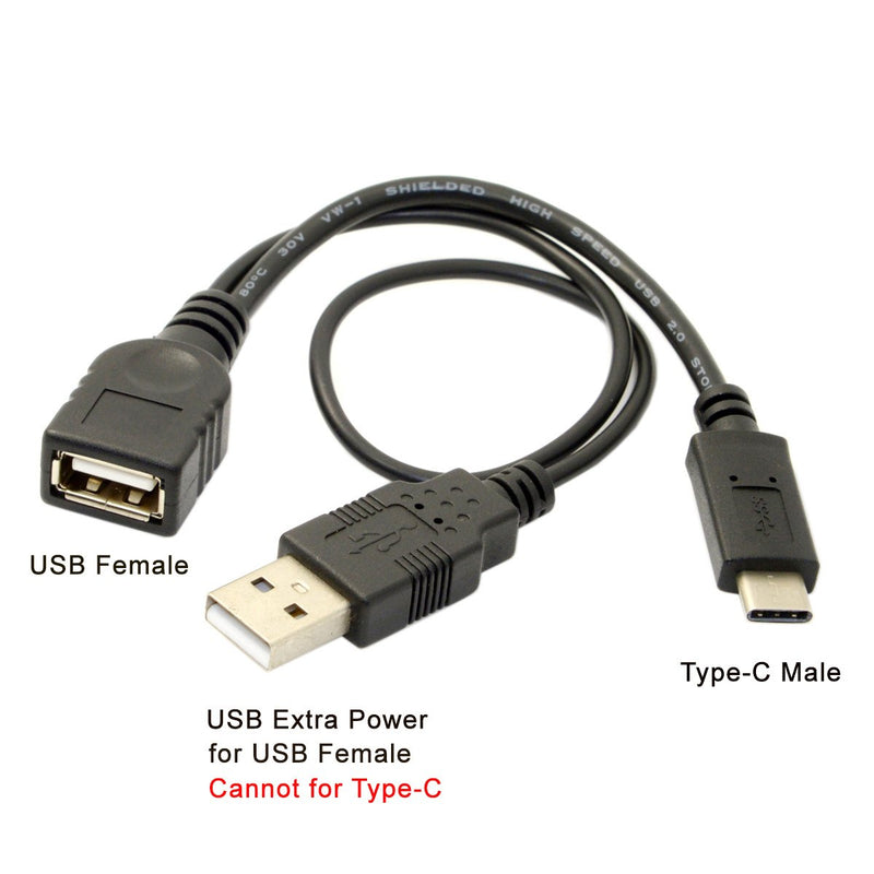 [Australia - AusPower] - Cablecc USB-C Type-C USB 3.1 to USB 2.0 Female OTG Data Cable with Power for Cell Phone Pro 