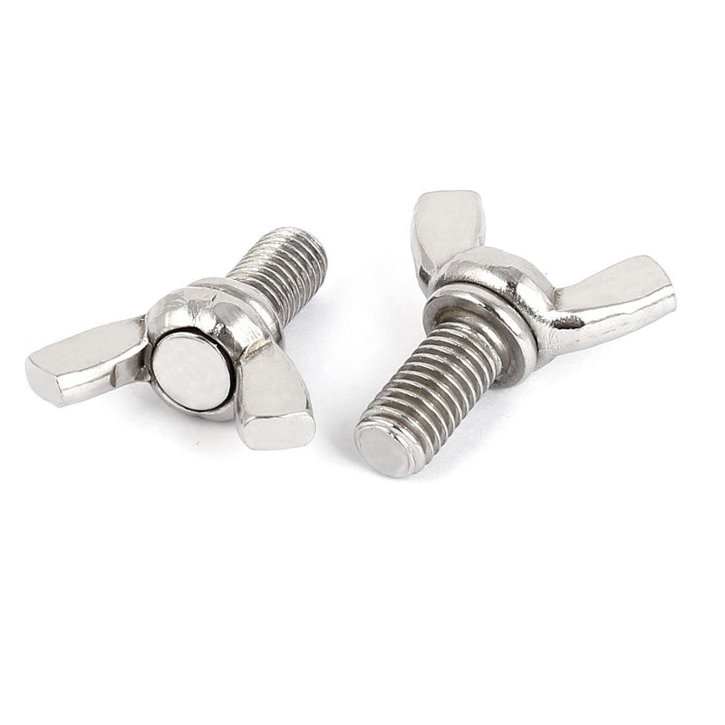 [Australia - AusPower] - uxcell Metric M8 1.25mm Pitch 304 Stainless Steel Wing Butterfly Thumb Screw 5pcs 