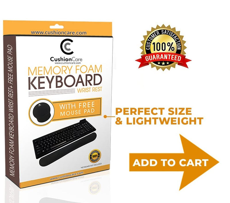 [Australia - AusPower] - Wrist Rests for Keyboard and Mouse Pad Set - Memory Foam Cushion, Black - Ergonomic Wrists Hand Arm Rest Support for Laptop Computer Desk and Gaming - Carpal Tunnel Syndrome Relief Original 