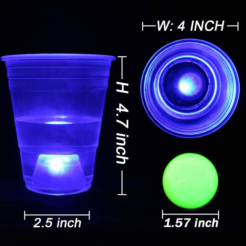 [Australia - AusPower] - Six Senses Media The Dark Beer Pong Set,Beer Pong Party Cup Set, LED Beer Pong Cups and Glow-in-The-Dark Balls,22 Set 