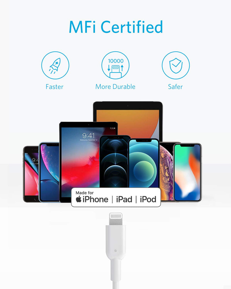 [Australia - AusPower] - Anker USB C to Lightning Cable [3ft, 2-Pack] Powerline II for iPhone 13 13 Pro 12 Pro Max 12 11 X XS XR 8 Plus, AirPods Pro, Supports Power Delivery 