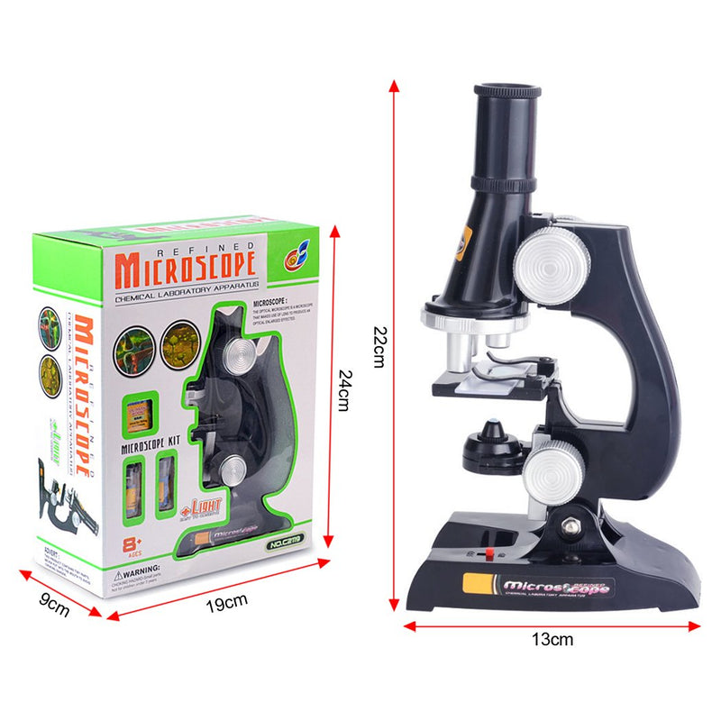 [Australia - AusPower] - FUNRUI Kids Microscope, 450x, 200x, 100x Magnification Children Science Microscope Kit with LED Lights Includes Accessory Toy Set for Beginners Early Education 