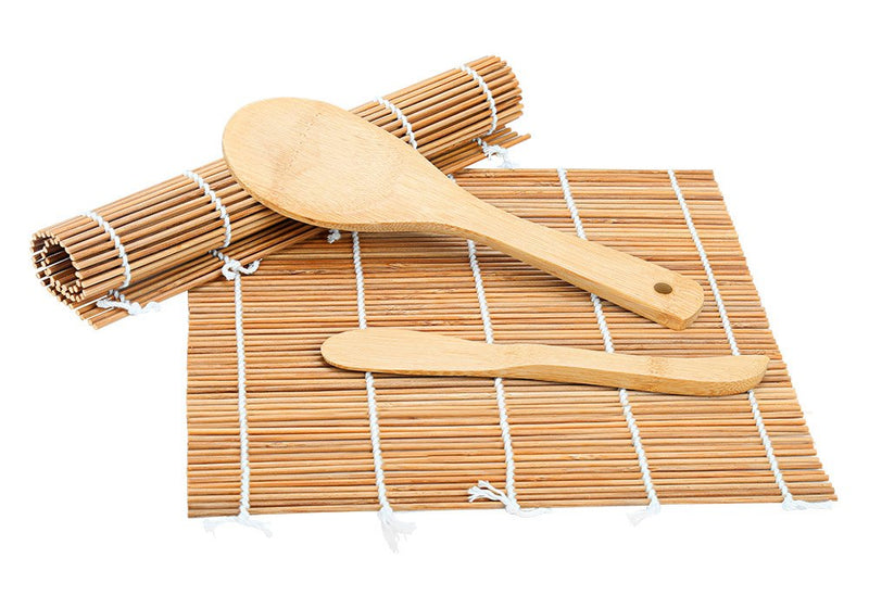 [Australia - AusPower] - Sushi Making Kit, Delamu Bamboo Sushi Mat, Including 2 Sushi Rolling Mats, 5 Pairs of Chopsticks, 1 Paddle, 1 Spreader, 1 Beginner Guide PDF, Roll On, Beginner Sushi Kit 
