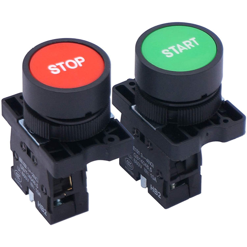 [Australia - AusPower] - Taiss Momentary Push Button Switch Station Box Start/Stop Red Green Sign NO NC Pushbutton Switches Station AC 660V 10A HB2-Start/Stop-Box 