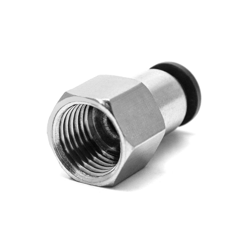 [Australia - AusPower] - QWORK - 10 Pack Pneumatic Push to Connect Air Fittings, 1/4 Inch Tube OD x 1/4 Inch NPT Female, Push in Connectors Air Line Quick Connect Fitting Air Hose Fittings 1/4" NPT 1/4" OD 