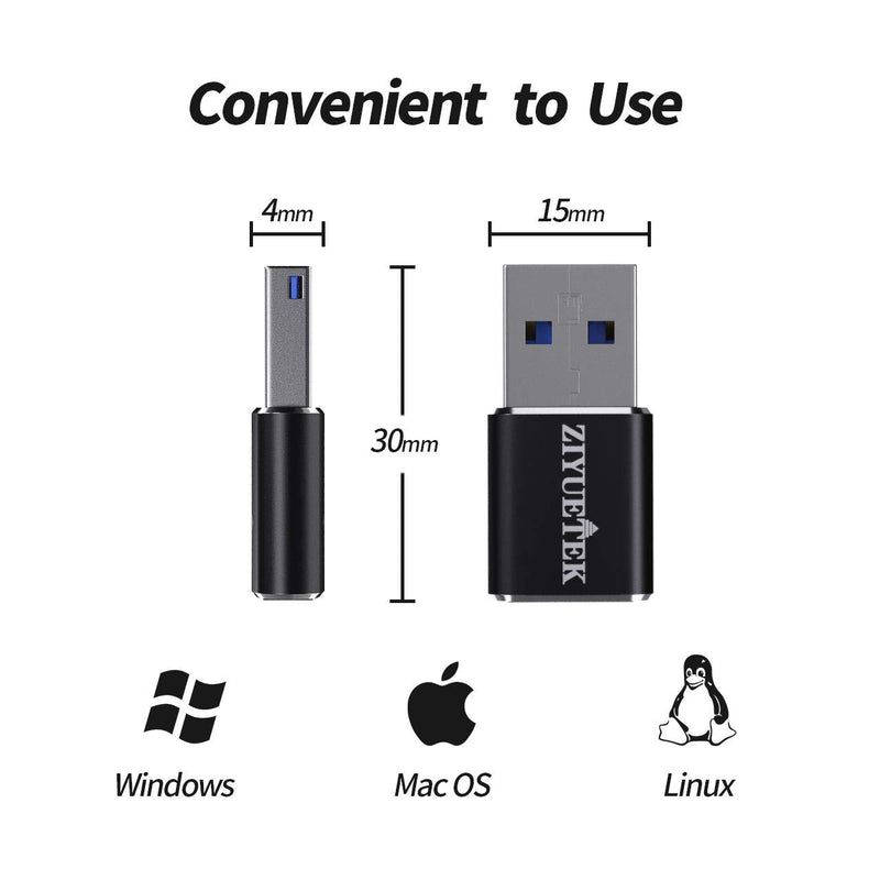 [Australia - AusPower] - USB Micro SD Card Adapter,ZIYUETEK Aluminum USB 3.0 Portable Memory Card Reader Adapter for PC,Micro SDHC,Micro SDXC/TF Card Reader Adapter Black 