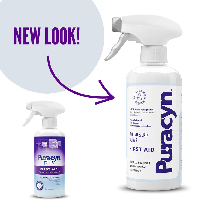 [Australia - AusPower] - Puracyn Plus Wound and Skin Cleanser – Wound Care Spray for cuts, scrapes, minor sores, minor burns, and other skin irritations – 16-ounce 16 Fl Oz (Pack of 1) 