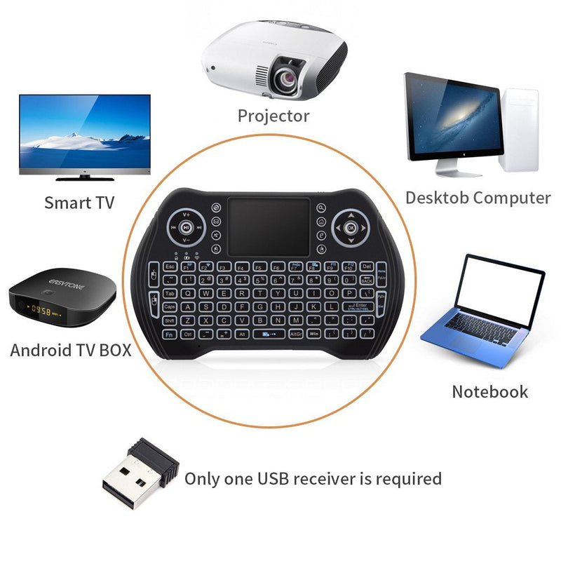 [Australia - AusPower] - 2.4G Wireless Keyboard with Touchpad Mouse, LED Backlit USB Mini Keyboard Multi-Media Handheld Android Box Remote Keyboard for Pc,Pad,Xbox 360, Ps3, Google Android Tv Box, Htpc, Iptv, Raspberry Pi 