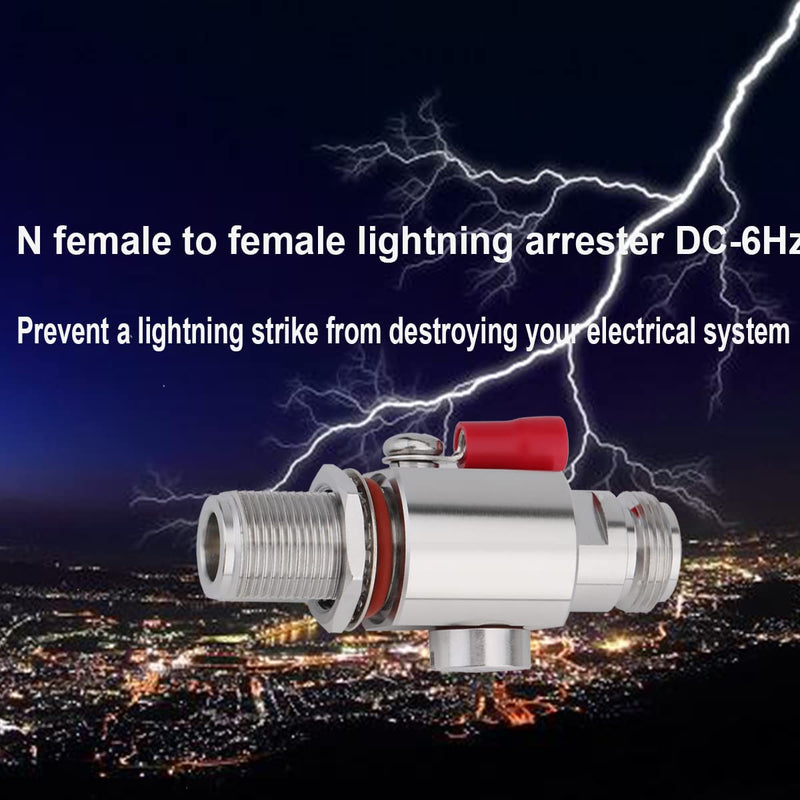 [Australia - AusPower] - RFiotasy Coaxial N Type Lightning Arrestor 0 to 6 GHz (N-Female/N-Female) 50ohm, Protects 3G,4G,LTE, GPS,2.4GHz/5GHz Wi-Fi, 900MHz,Ham Other Outside Antennas 