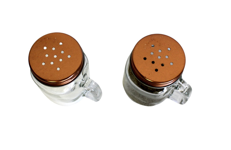 [Australia - AusPower] - Salt and Pepper Shaker Set Mason Jar (Clear Glass) Vintage Inspired Design 