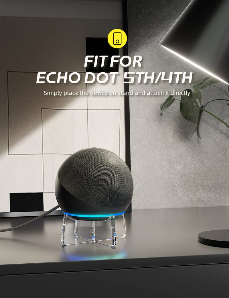 [Australia - AusPower] - AFOOYO Acrylic Table Holder for Echo Dot 5th/4th Generation,Desktop Stand Mount Echo Dot Accessories,Safe Stable Mount Protects Echo Dot Speaker（Transparent） Transparent 