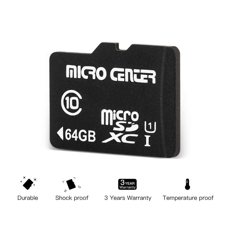 [Australia - AusPower] - Micro Center 64GB Class 10 MicroSDXC Flash Memory Card with Adapter for Mobile Device Storage Phone, Tablet, Drone & Full HD Video Recording - 80MB/s UHS-I, C10, U1 (2 Pack) 64GB - 2 pack 