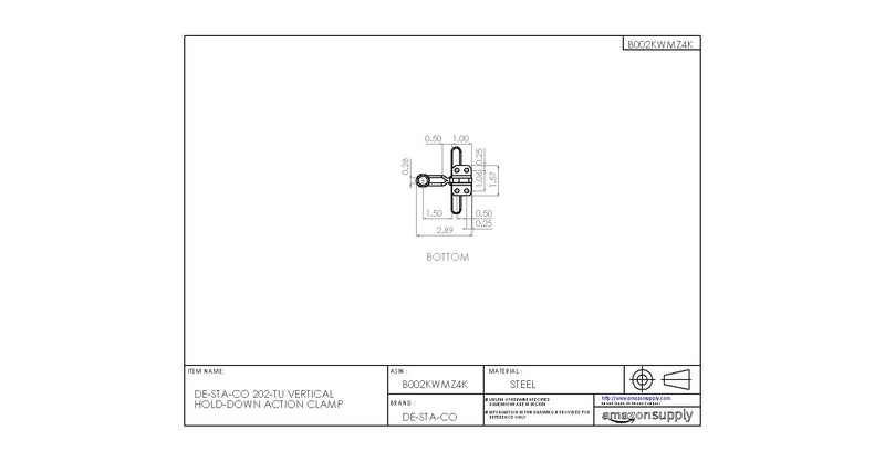 [Australia - AusPower] - DE-STA-CO 202-TU Vertical Hold-Down Action Clamp 