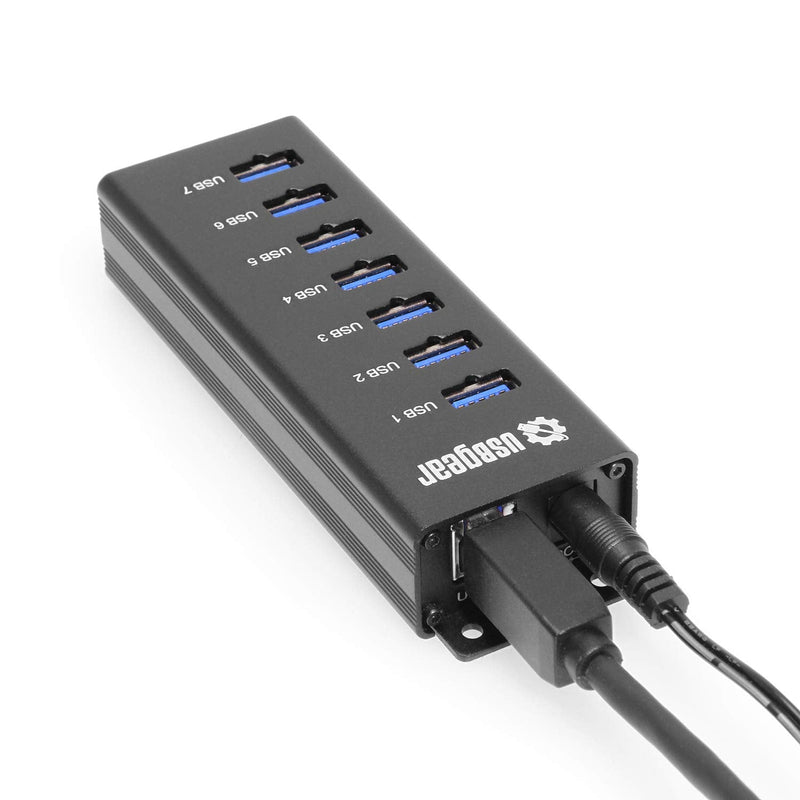 [Australia - AusPower] - USBGear 7-Port USB 3.2 Gen 1 Charging and SuperSpeed Mountable Data Hub 