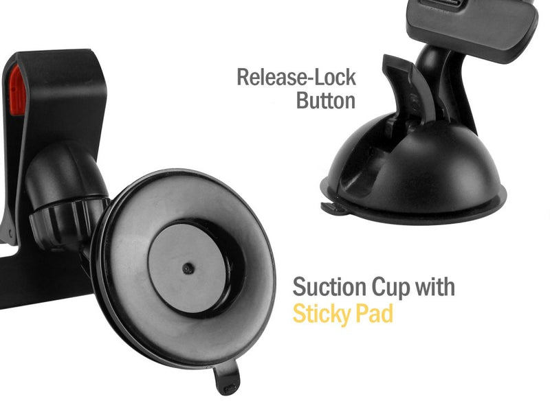 [Australia - AusPower] - Cellet Windshield Car Mount Holder for Phones Up to 3.8 Inches Wide - Retail Packaging Black Standard Packaging 