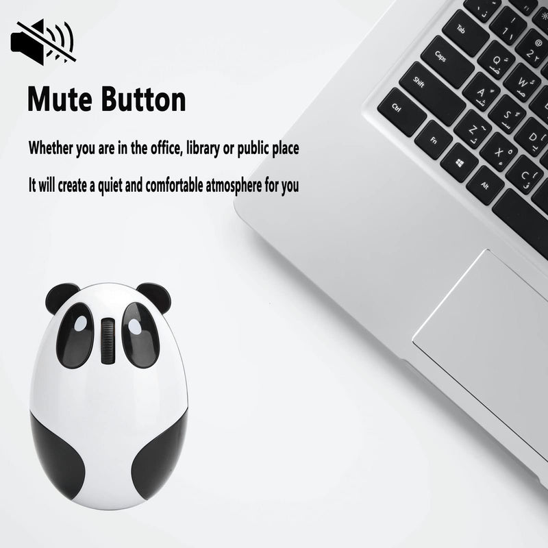 [Australia - AusPower] - Cute Panda-Shaped Computer Mice, 2.4GHz Wireless Optical Gaming Mouse with USB Cable.Compatible with Win/Mac/Linux/Andriod/iOS System. Suitable for Girls/Kids/Student 