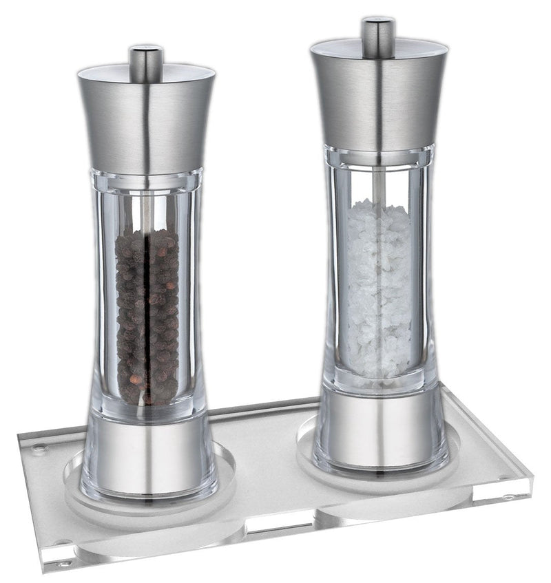[Australia - AusPower] - Stand / Tray for Pepper- & Salt Mill Set, Acrylic Glass (without Mills!) 
