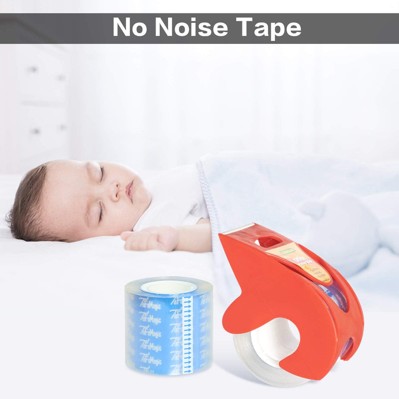 [Australia - AusPower] - TAFOMAGIC Packing Tape with Dispenser Clear Noiseless Packaging Tape for Shipping Moving Strong Sealing Adhesive Industrial Depot Tapes for Storage 1.9 inch x 33 Yards 1” Core 3 Pack 