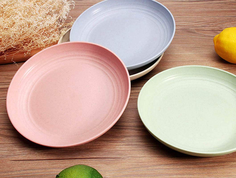 [Australia - AusPower] - Greenandlife Lightweight Wheat Straw Plates - 4Pack Unbreakable Dishes and Plates Sets Non-toxin, Dishwasher & Microwave Safe BPA free and Healthy for Kids Children Toddler & Adult (7.87'') Medium 