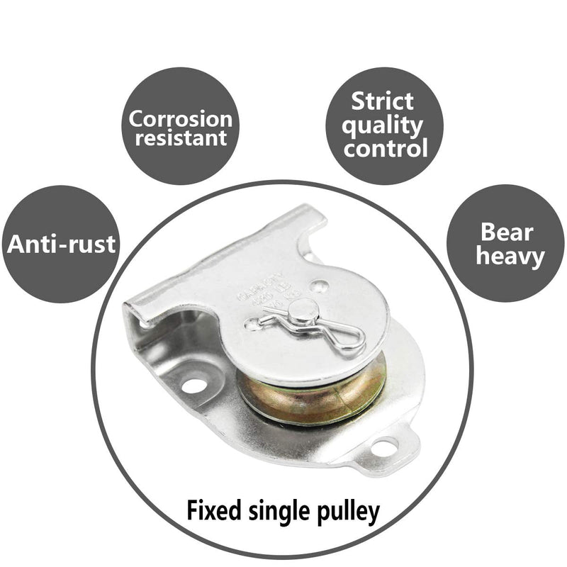 [Australia - AusPower] - Leadrise Hardware N233-247 3219BC Ceiling Mount Single Pulley Wall Mount Pulley Ceiling Pulley in Zinc, 1-1/2", 2 Pack 