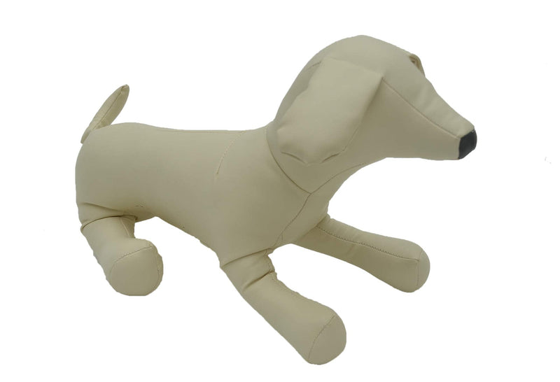 [Australia - AusPower] - Lovelonglong PU Leather Dog Mannequins Standing Models to Display for Dog Clothing Pet Shop Beige/Black M (Small Dog) 10inch Back, 15inch Chest 
