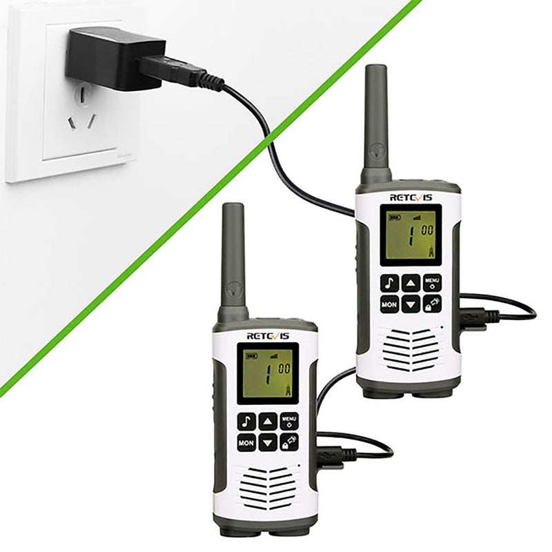 [Australia - AusPower] - Retevis RT45 Walkie Talkies Rechargeable,Long Range 2 Way Radio for Adults,NOAA Weather Alert 22CH,with 1000mAh AA Batteries,Two Way Radio for Camping Hiking Outdoor (2 Pack) 