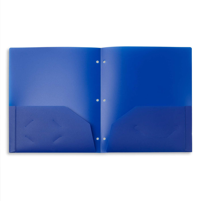 [Australia - AusPower] - Blue Summit Supplies Multicolor Plastic Two Pocket Folders with 3 Holes, Plastic Folders with 2 Pockets and Business Card Slot, 3 Hole Punched 2 Pocket Folders for School, Home, and Work, 6 Pack 