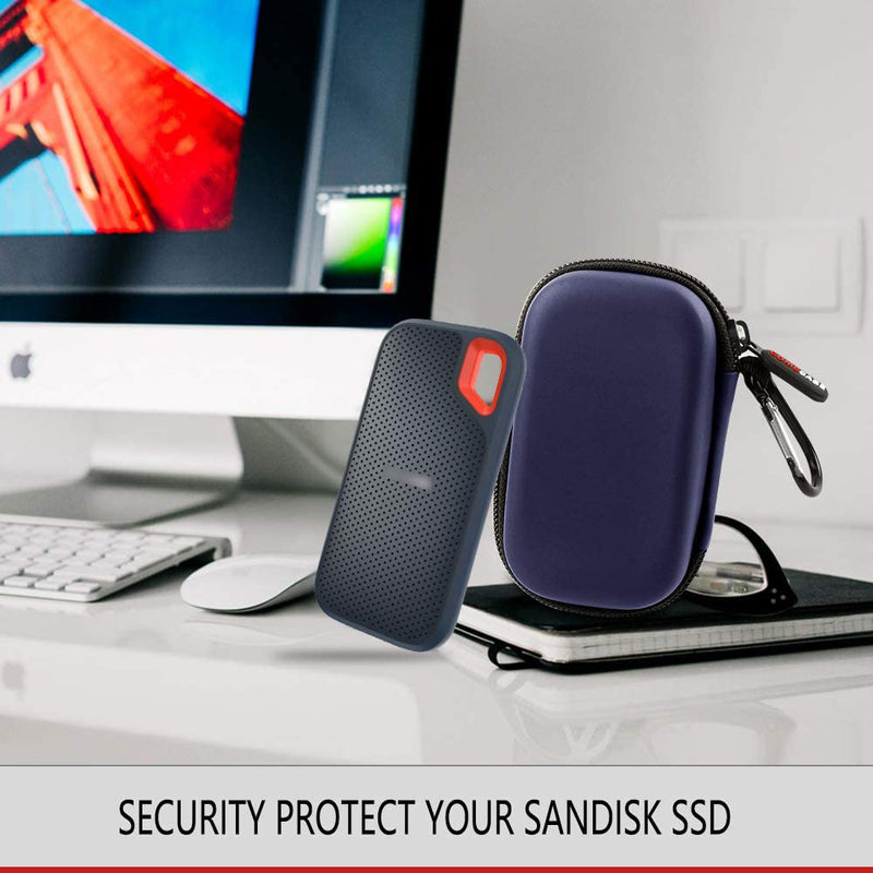 [Australia - AusPower] - Holds 2 SSD Hard Drive Case Fits SanDisk 1TB/2TB/250GB/500GB Extreme Portable External SSD - SDSSDE60-G25, Also for USB 3.2 Gen 2 - SDSSDE61 (Not Fit for Sandisk Extreme Pro) Holds 2 ssd Blue 
