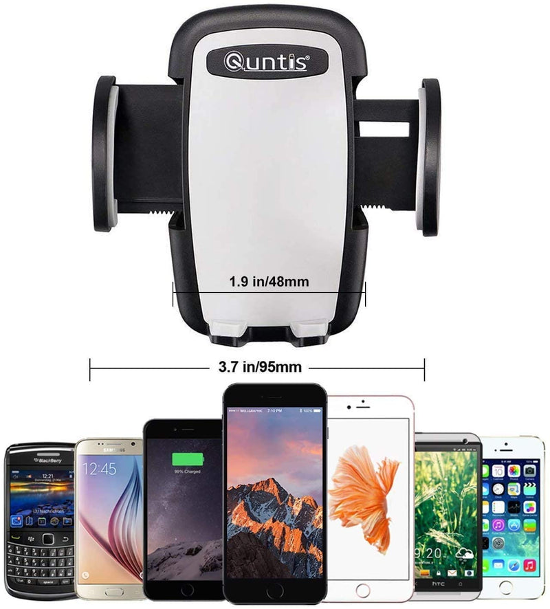 [Australia - AusPower] - Cell Phone Holder for Car, Universal Car Holder Phone Mount, Quntis Car Air Vent Stand Cradle 360 Rotation White 