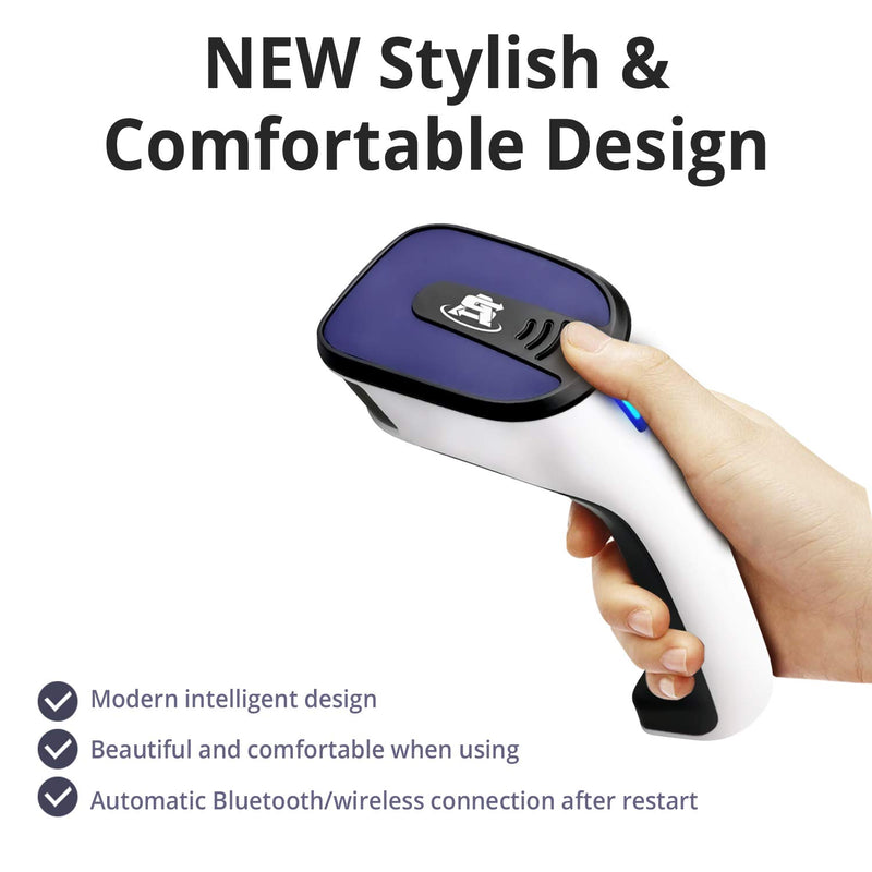 [Australia - AusPower] - ScanAvenger Portable Wireless Bluetooth Barcode Scanner: 3-in-1 Hand Scanners - Cordless, Rechargeable 1D and 2D Scan Gun for Inventory Management - Wireless, Handheld, USB Bar Code/QR Code Reader 
