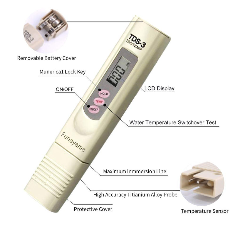 [Australia - AusPower] - TDS Meter Digital Water Tester, Upgraded Water Tester Meter, 3 in 1 TDS, 0-9999 ppm Meter and Temperature Meter, tds Tester for Drinking Water, Swinging Pool, Aquariums and More 