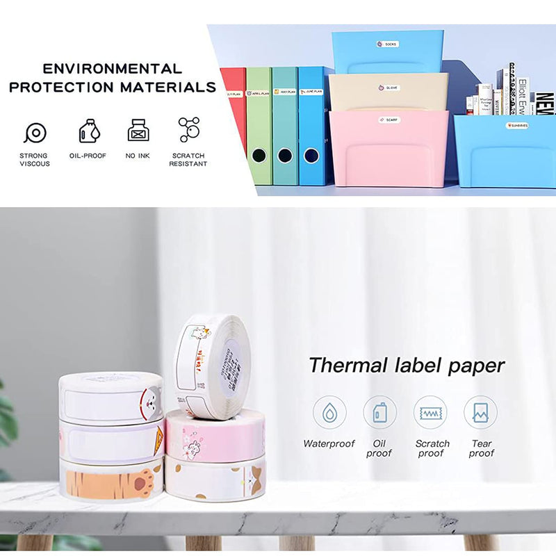 [Australia - AusPower] - NIIMBOT D11 Label Maker Tape, Adapted Label Print Paper for D110 Label Maker, 5 Rolls Self-Adhesive Label Sticker 