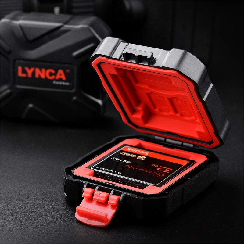 [Australia - AusPower] - LYNCA Memory Card Case Holder, Memory Card Hard Protector Case Professional Water-Resistant Anti-Shock Camera Card Storage Box for 3 SD Cards 2 TF/Micro SD Cards 2 CF Cards 2 XQD Cards 