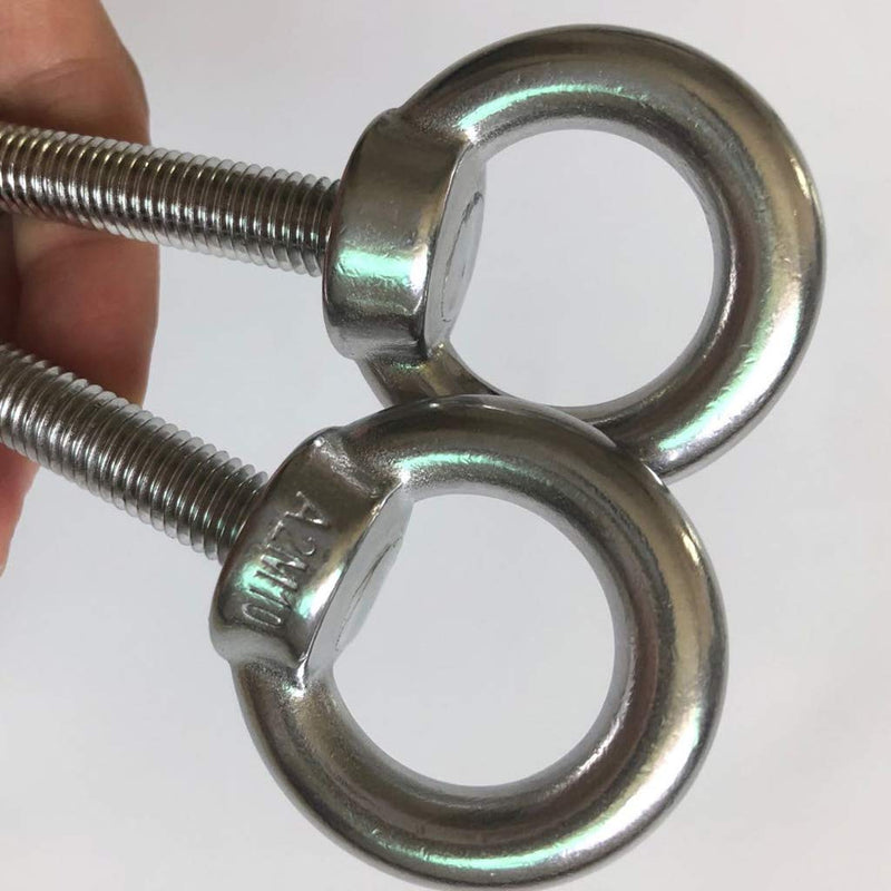 [Australia - AusPower] - AIVOOF Shoulder Eye Bolt, 2 Pack M10 Stainless Steel Shoulder Eye Bolts 3/8"x2.75" Eye Bolts Heavy Duty EyeBolts Screws in Eye Hooks with Washer and Nuts Muti-Function for Indoor Outdoor 