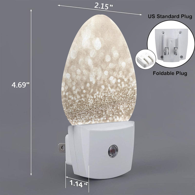 [Australia - AusPower] - Uanvaha Golden Glitter Night Light (No Glitter) Gold Gravel Shiny Broken Drill Abstract Glitter Bokeh Blur Plug in Auto Sensor Led Lamp for Teen Girl Women Room Decor Holiday Gifts Egg Gold Glitter 
