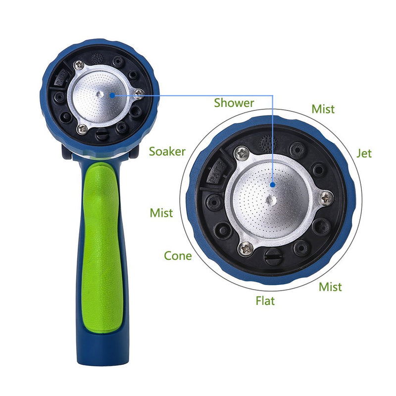 [Australia - AusPower] - GREEN MOUNT New Patent Garden Hose Nozzle, Heavy Duty Water Nozzle, High Pressure Fireman Style Nozzle with Ergonomic Handle for Women and Children to Water Lawn and Garden Green 