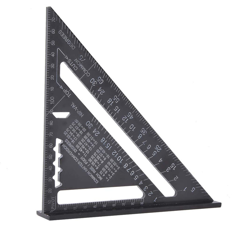 [Australia - AusPower] - 90 Degree Black Triangle Ruler Aluminum Alloy Angle Ruler Inch for Carpenter's Workshop Woodworking 7 Inch Square Layout Tool 