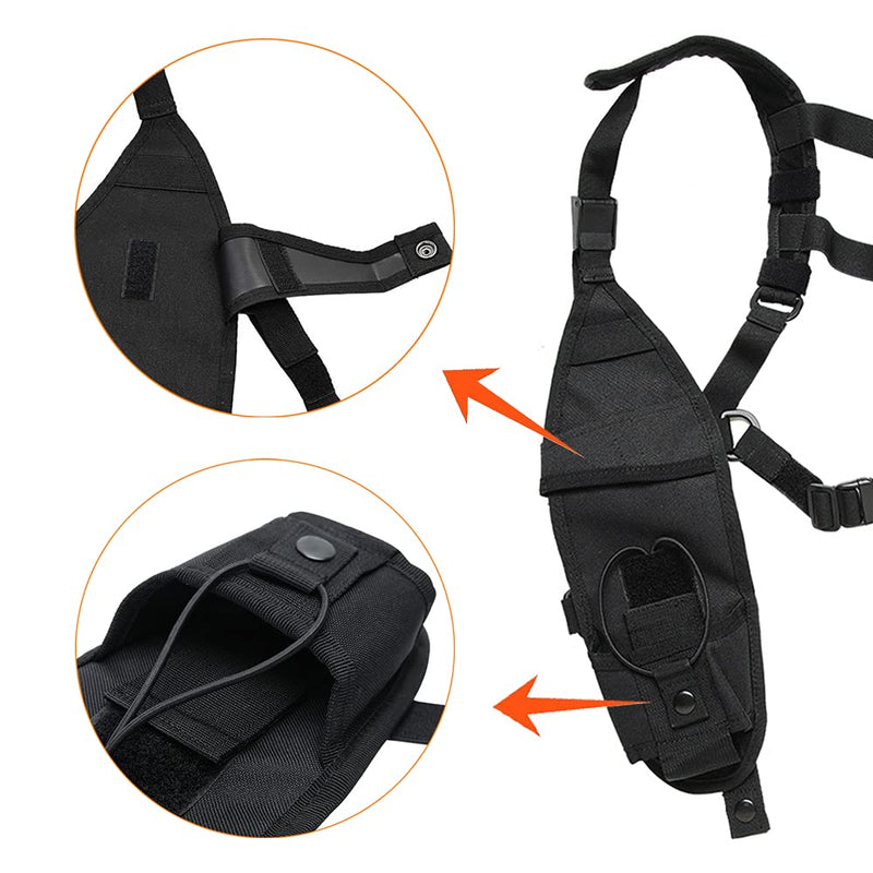[Australia - AusPower] - ZZFENGKR Radio Shoulder Harness Holster Chest Holder Universal Vest Rig Nylon Two-Way Radio Cases Walkie Talkie Search Rescue Essentials for Police Firefighter, YQ-DR Cases 