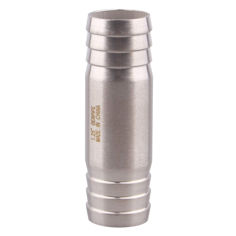 [Australia - AusPower] - DERPIPE Stainless Steel 1-1/4" Hose Barb, Straight Splice Extend tubing Fitting, Union Coupling Fitting 1.25 Inch 